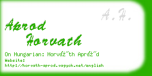 aprod horvath business card